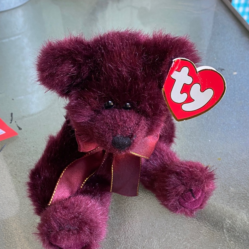 Ty Deep Burgundy Plush Bear
